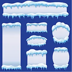 常规内容-图标系列简约风白雪冰块元素组合