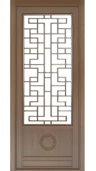 中国风系列中国风写实经典花纹对称屏风元素