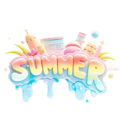 夏天趣味感3D立体英文艺术字