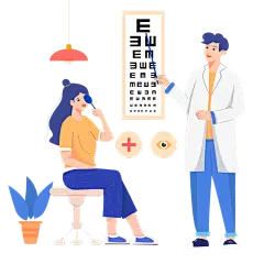 扁平-体检医疗场景人物插画-SVG3