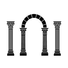 常规内容-建筑系列插画风古典城市建筑拱门