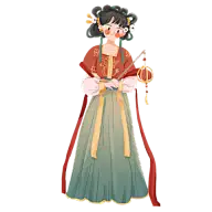 手绘-中国风少女人物插画贴纸5