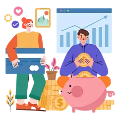 金融理财主题人物场景插画3