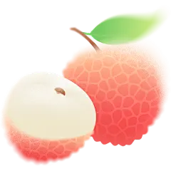 长安的荔枝弥散渐变水果元素