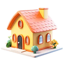 彩色房子元素物品贴纸