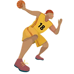 手绘-扁平篮球人物贴纸-SVG3