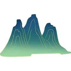 渐变青山中国风中秋节元素贴纸 