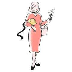 文艺女人元素贴纸
