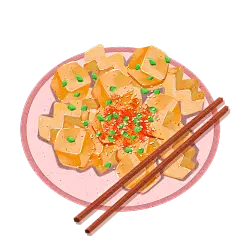 手绘-四川小吃贴纸-麻婆豆腐