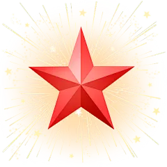 国庆节插画光感立体星星组合元素