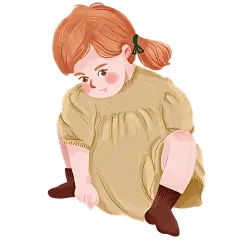 手绘-儿童元素人物插画-女孩2