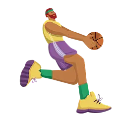 手绘-扁平篮球人物贴纸-SVG10