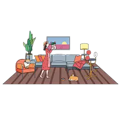 手绘-人物居家场景-SVG5