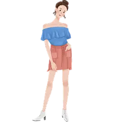 人物插画-站立的女孩