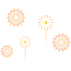 国庆节十一扁平彩色庆祝烟花元素素材