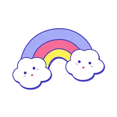可爱清新彩虹插画元素贴纸