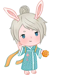 手绘-中秋节可爱兔耳人物插画2