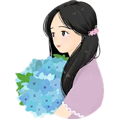 女神节手绘人物插画-女生