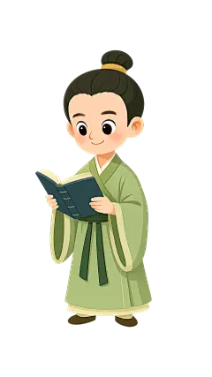 中国风Q版古代书生气形象元素
