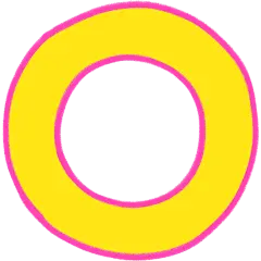 符号标记圈清新描边蜡笔画符号贴纸