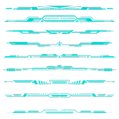 通用单色科技感分割线组合大尺寸贴纸元素素材