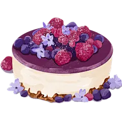 手绘风甜品美食插画-蛋糕