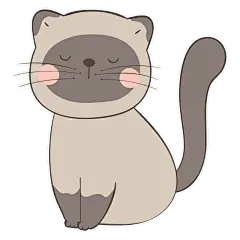 手绘-手帐风动物元素贴纸-猫