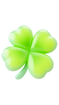 植物系列3D风光透渐变膨胀花朵绿色四叶草元素