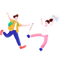 卡通感高考学生元素贴纸