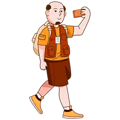 手绘-秃头日常生活人物贴纸-登山者_画板 1.png