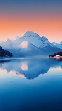 通用唯美自然山川湖水雪山风景背景