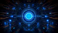 科技风科技感蓝色光效圆形线条背景