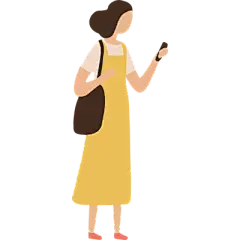 简约风人物穿搭插画-女人