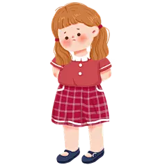 手绘卡通儿童人物插画-小女孩