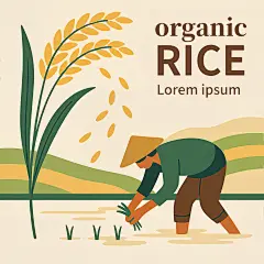 常规内容-风光系列农民插秧水稻插画