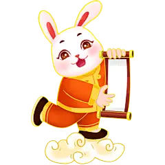 中国风感春节兔子元素贴纸