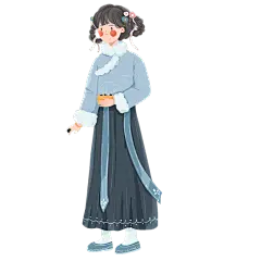 手绘-中国风少女人物插画贴纸8