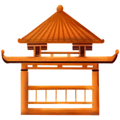 清明节清新风贴纸亭子