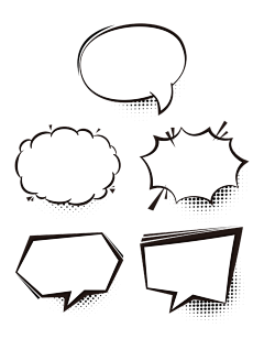 素材组合-简约对话框气泡框聊天框文本框2