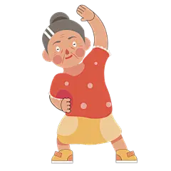 扁平风-人物贴纸-老奶奶