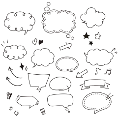 常规内容-图标系列简约风手绘气泡箭头图标元素组合