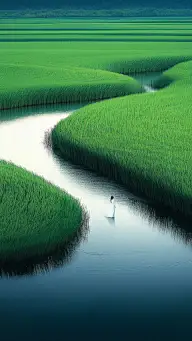 立春&春天实景感草地河流人物组合背景