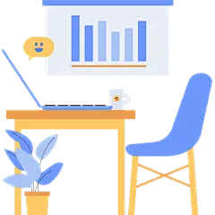 扁平风教育培训主题素材-电脑桌